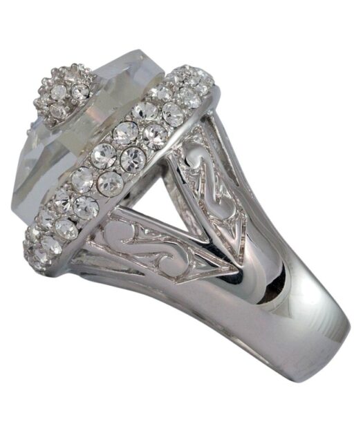 Anillo con Swarovski Elements blancos de plata bañada en rodio