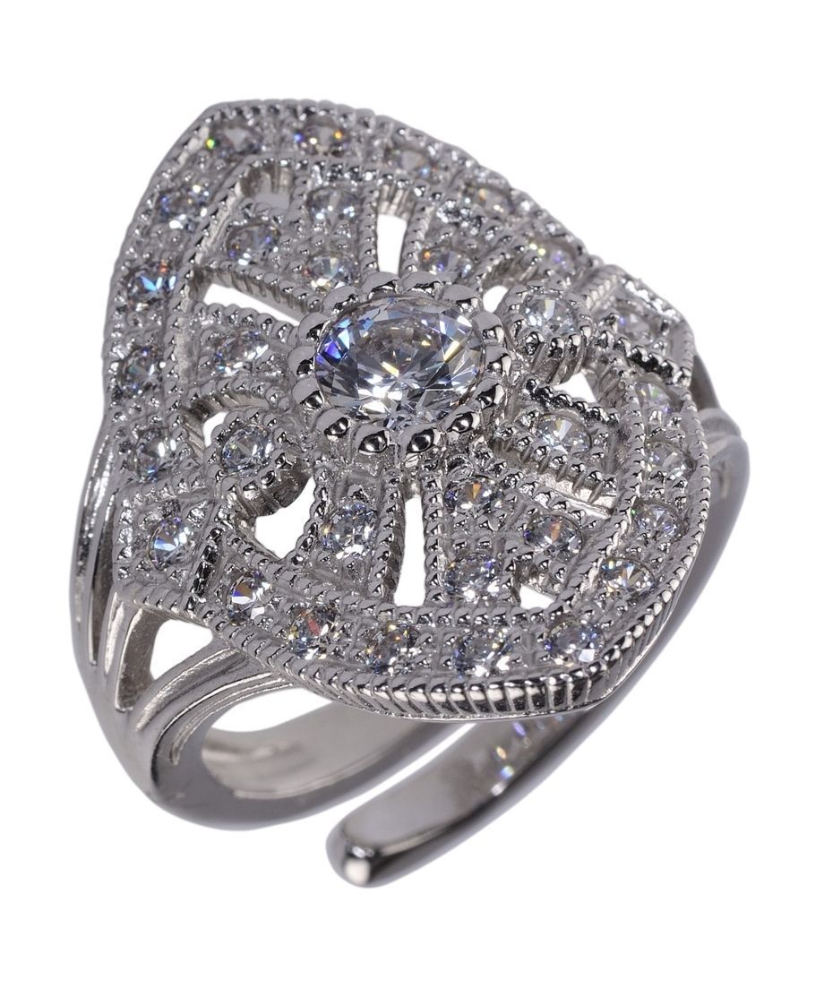 Anillo de novia con circonitas Swarovski en plata rodinada Anillo de novia con circonitas Swarovski en plata rodinada