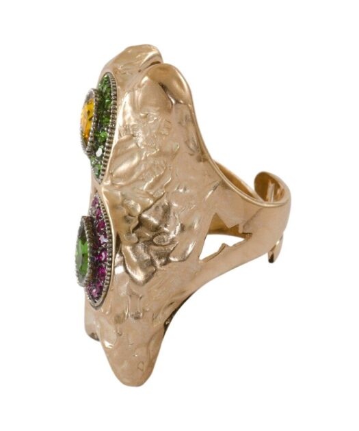 Anillo fusión oro vintage de plata con cristales Swarovski de colores
