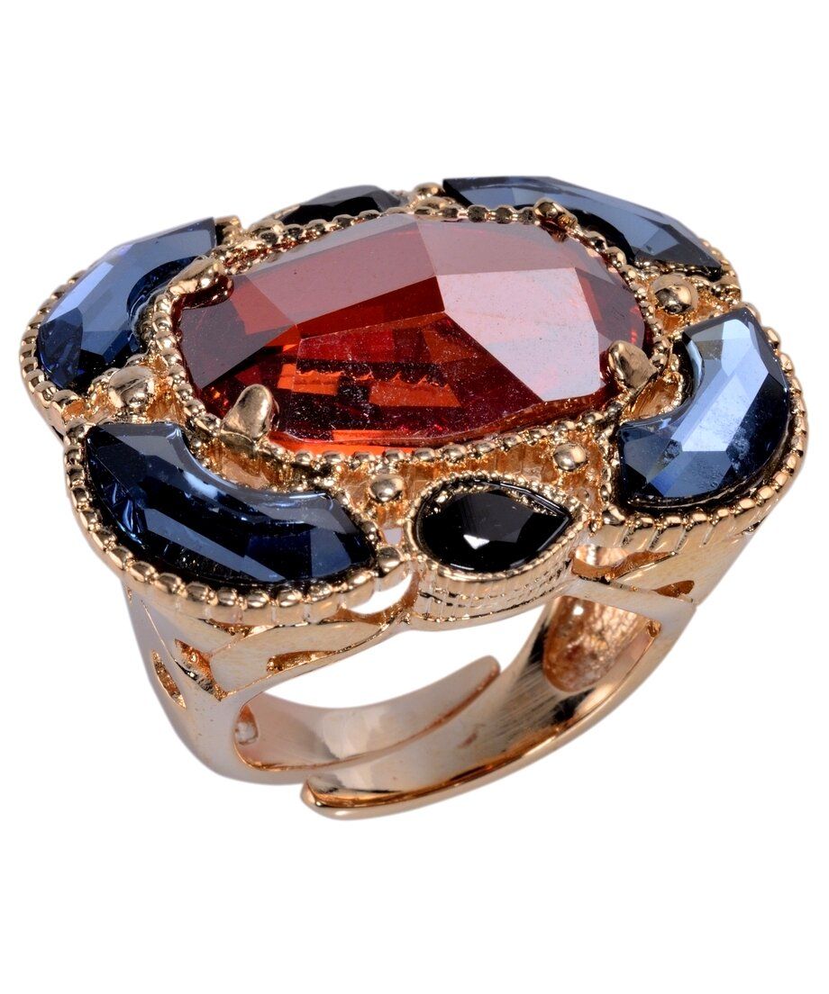 Anillo Mediterráneo oro rosa de plata de ley con Swarovski Elements de colores Anillo Mediterráneo oro rosa de plata de ley con Swarovski Elements de colores