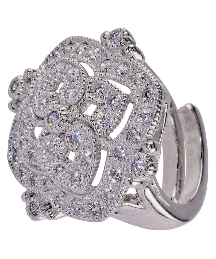 Anillo novia plata y circonitas Swarovski con acabado rodinado Anillo novia plata y circonitas Swarovski con acabado rodinado