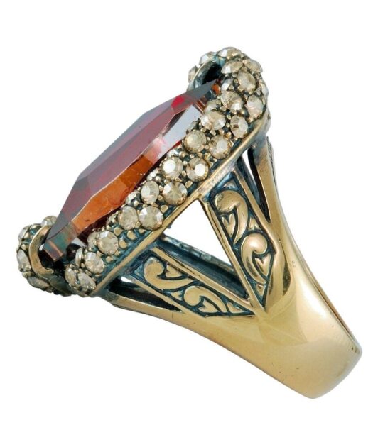Anillo Swarovski oro vintage de plata de primera ley