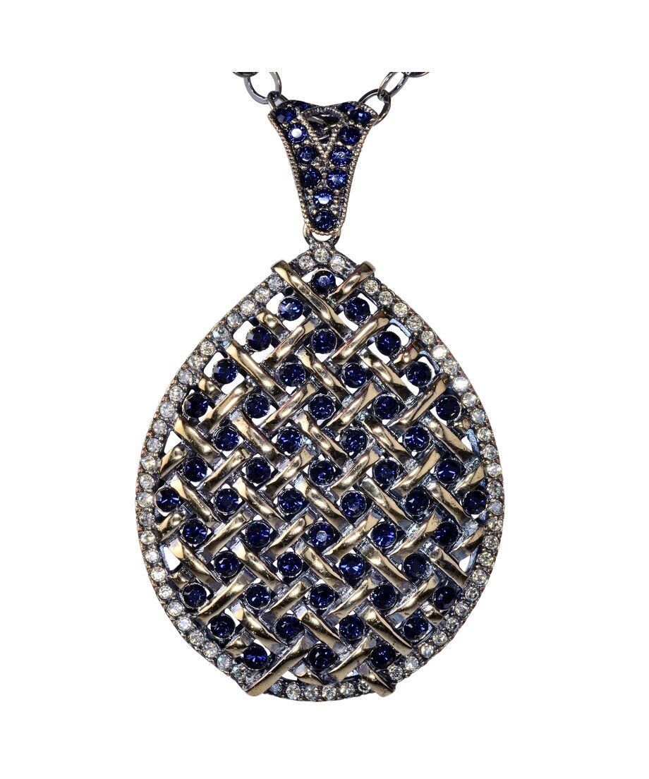 Colgante de plata trenzada con cristal Swarovski y cadena a juego Colgante de plata trenzada con cristal Swarovski y cadena a juego