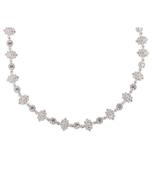 Gargantilla novia con circonitas Swarovski de plata de ley rodinada