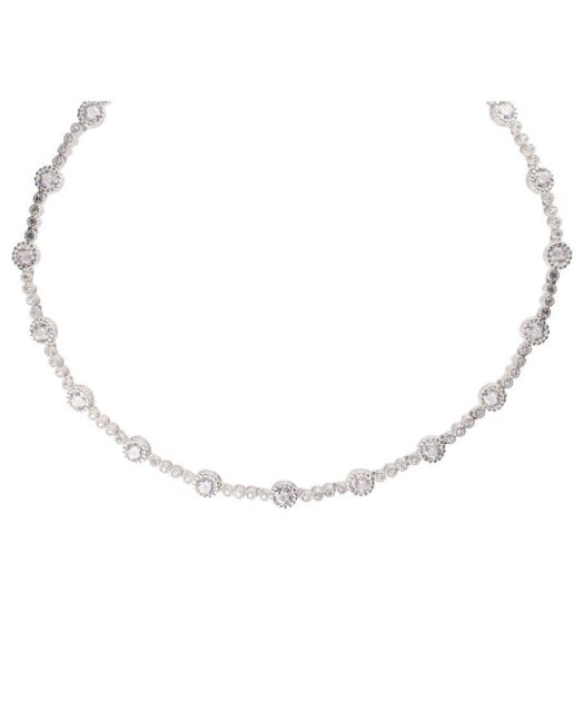 Gargantilla novia plata bañada en rodio con circonitas Swarovski
