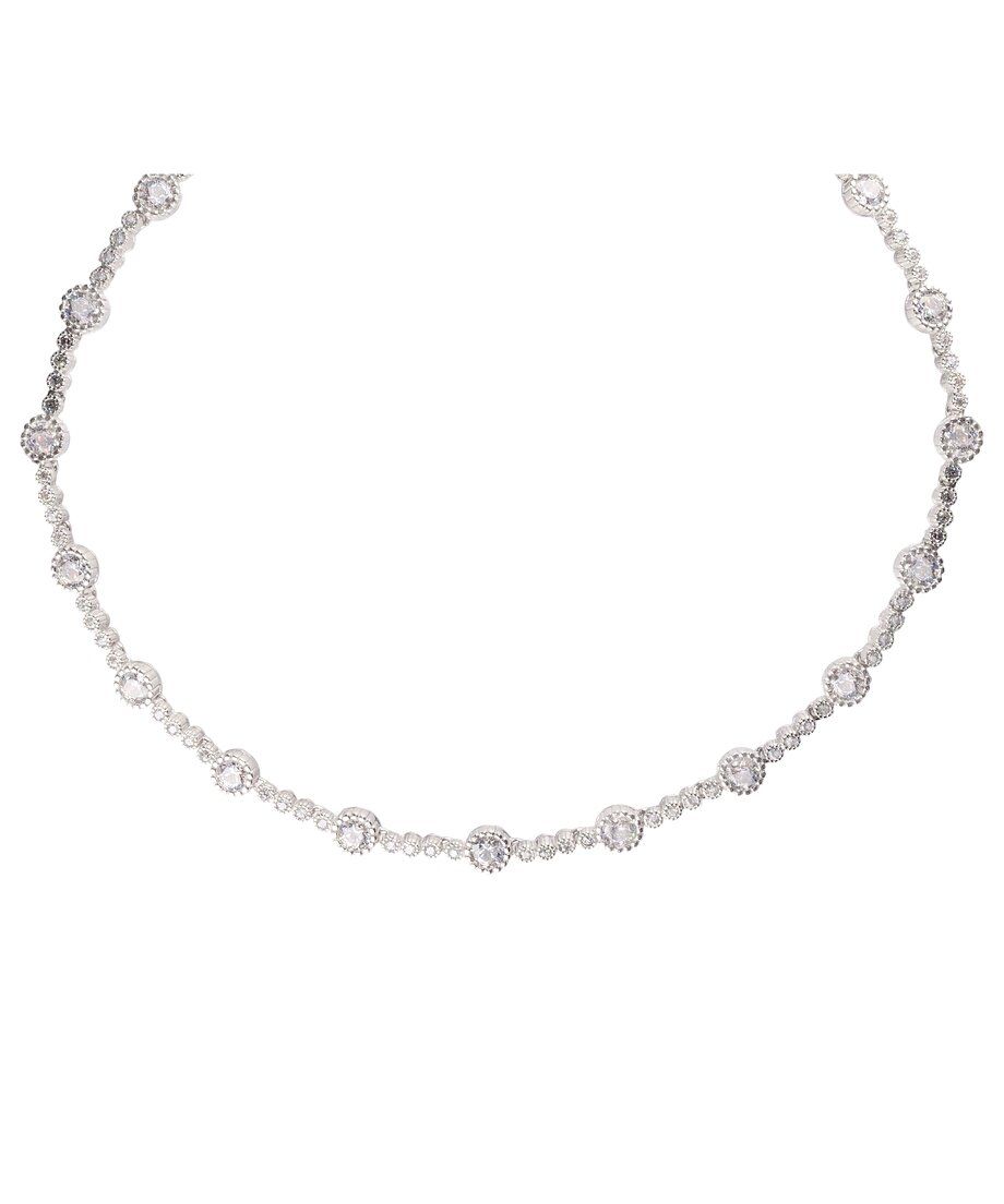 Gargantilla novia plata bañada en rodio con circonitas Swarovski Gargantilla novia plata bañada en rodio con circonitas Swarovski