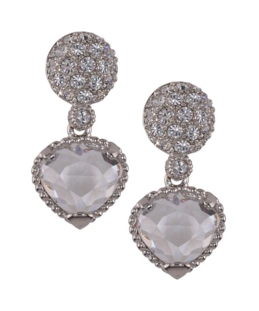 Pendientes articulados con cristales Swarovski de plata de ley rodinada