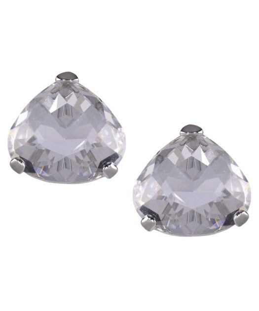 Pendientes blancos en forma de pera de plata rodinada con Swarovski Elements