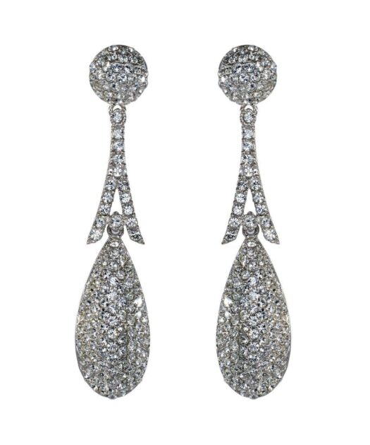 Pendientes brillantes cristal Swarovski de plata de ley con acabado rodinado