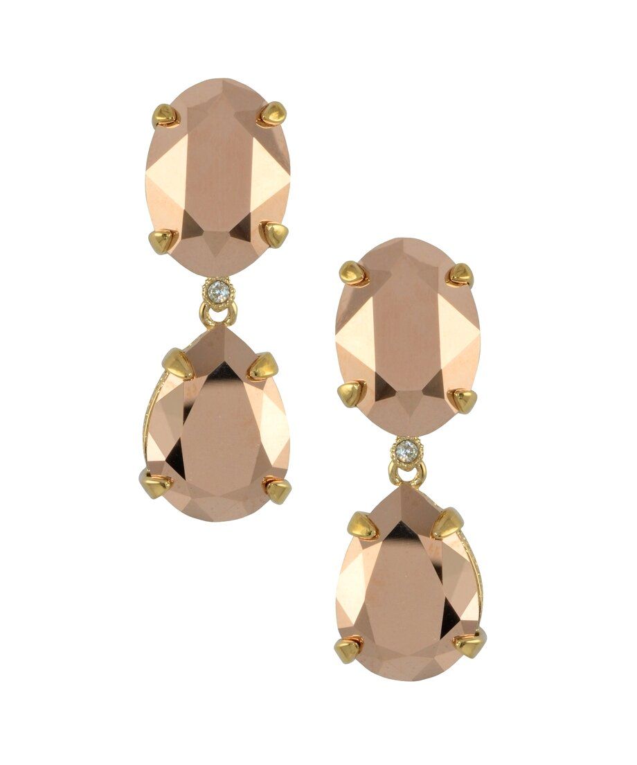 Pendientes cristal Swarovski metalizado de plata bañada en oro amarillo 18 K Pendientes cristal Swarovski metalizado de plata bañada en oro amarillo 18 K