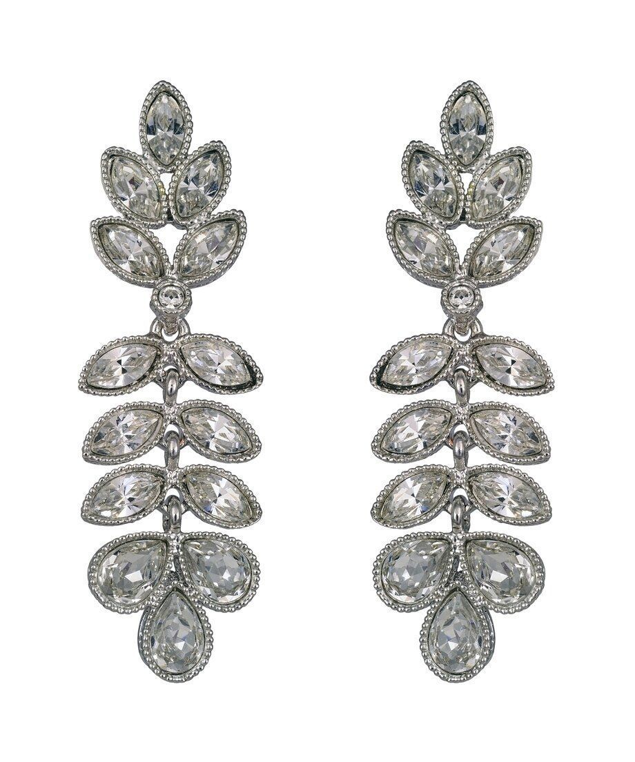 Pendientes de lágrimas brillantes en plata rodinada con cristales Swarovski Pendientes de lágrimas brillantes en plata rodinada con cristales Swarovski