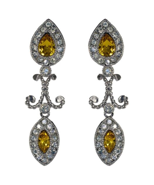 Pendientes de plata con dos rosetas de cristal Swarovski