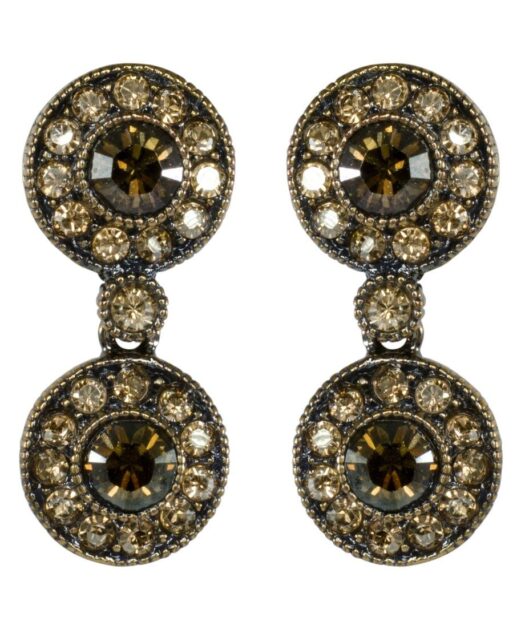 Pendientes de rosetas estilo vintage con cristal Swarovski fabricados en plata