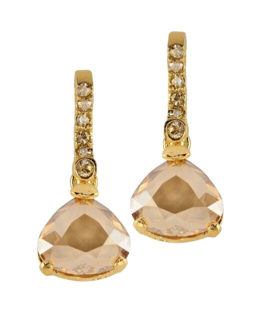 Pendientes dorados Swarovski Elements de plata bañada en oro amarillo