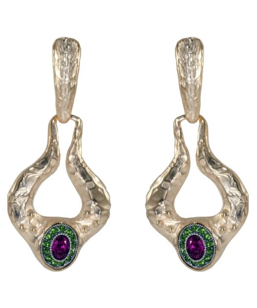 Pendientes fusión oro vintage de plata con Swarovski Elements
