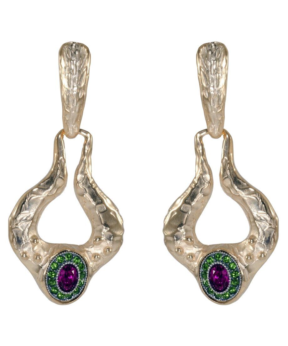 Pendientes fusión oro vintage de plata con Swarovski Elements Pendientes fusión oro vintage de plata con Swarovski Elements