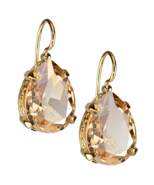 Pendientes gancho dorados de plata bañada en oro con Swarovski Elements