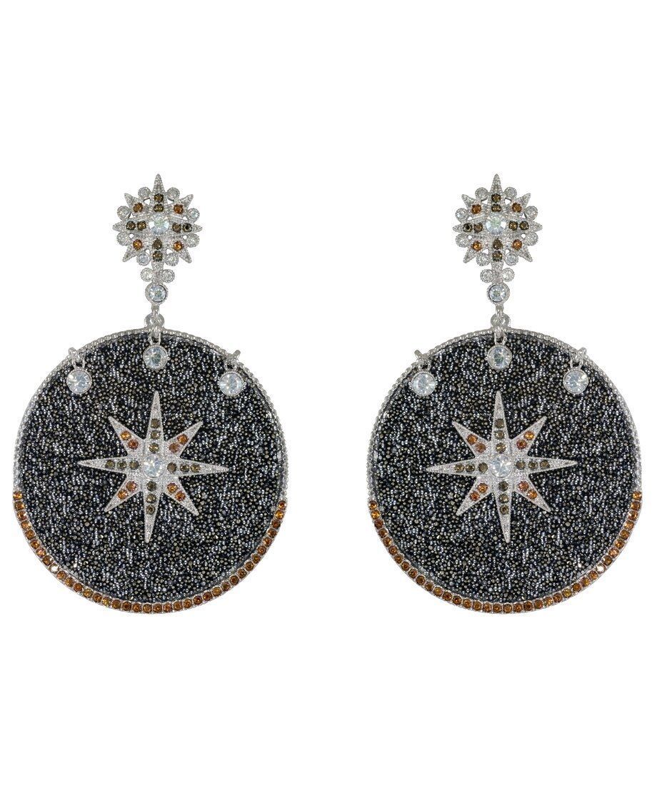 Pendientes grandes pavé negro de plata rodinada con Swarovski Elements Pendientes grandes pavé negro de plata rodinada con Swarovski Elements