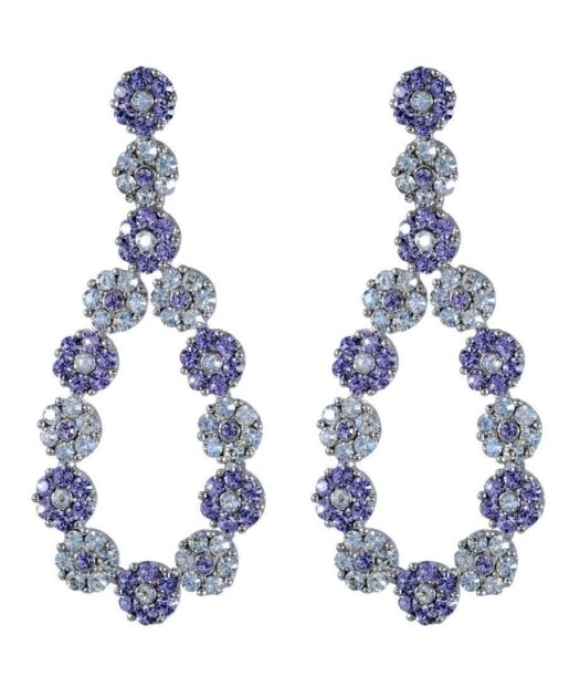 Pendientes guirnalda de flores en plata de ley con Swarovski Elements