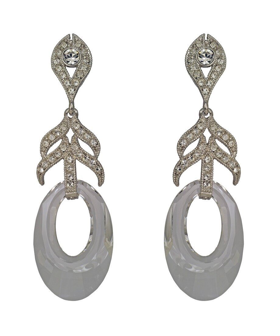 Pendientes helios cristales brillantes de plata rodinada con Swarovski Elements Pendientes helios cristales brillantes de plata rodinada con Swarovski Elements