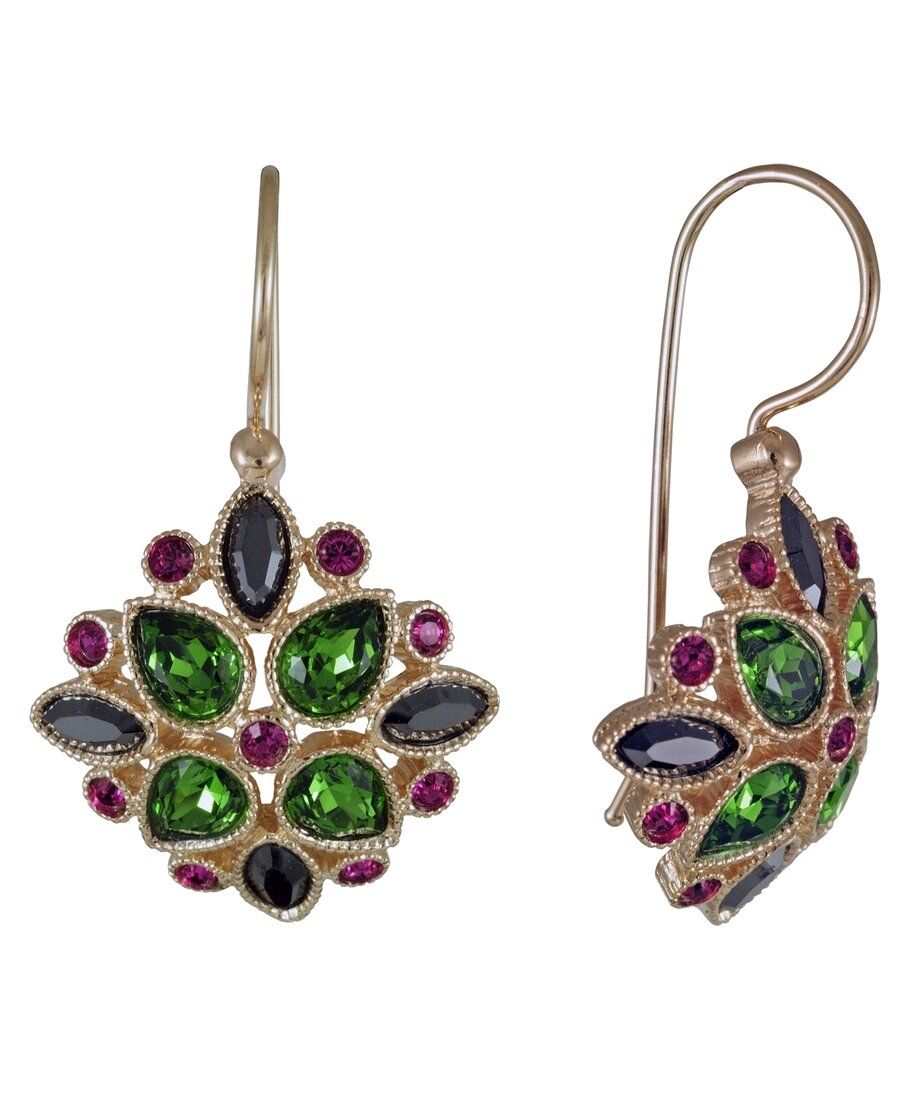 Pendientes lágrimas de colores Swarovski de plata bañada en oro rosa Pendientes lágrimas de colores Swarovski de plata bañada en oro rosa
