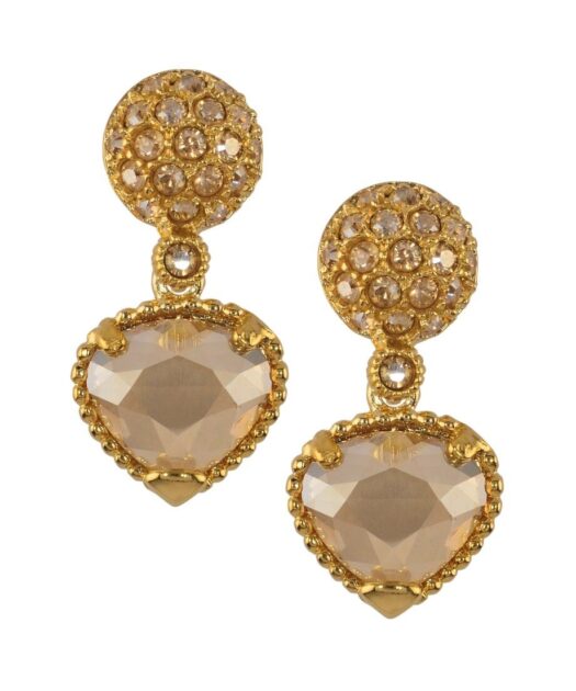 Pendientes Mediterráneo oro amarillo de plata con cristales dorados