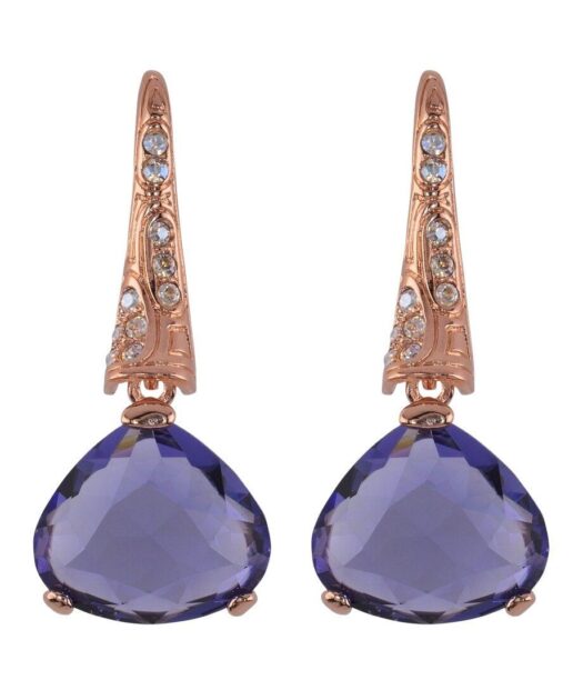 Pendientes Mediterráneo rosas y violetas de plata con Swarovski Elements