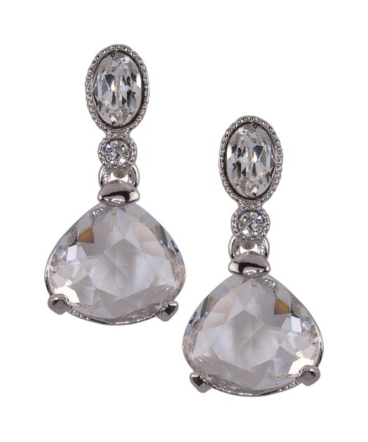 Pendientes Mediterrraneo novia de plata rodinada con Swarovski Elements
