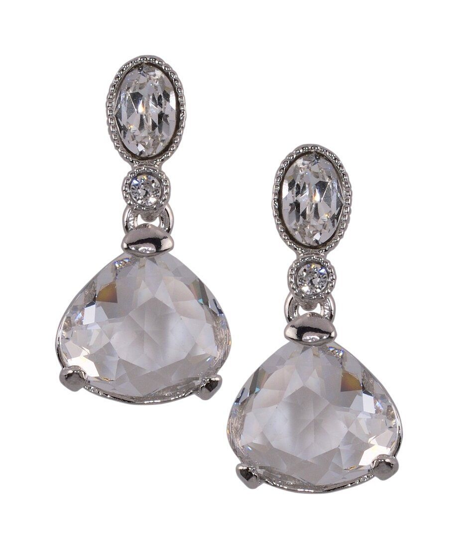 Pendientes Mediterrraneo novia de plata rodinada con Swarovski Elements brillantes Pendientes Mediterrraneo novia de plata rodinada con Swarovski Elements
