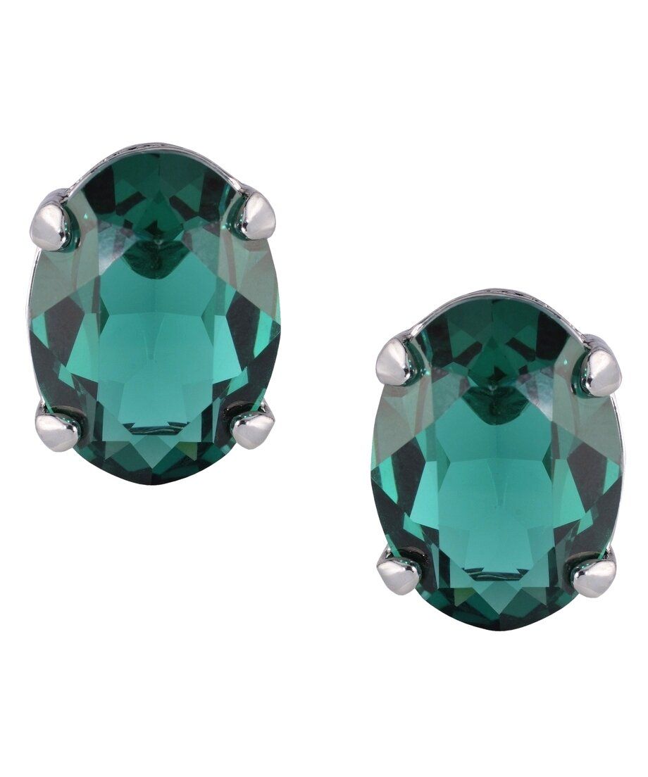 Pendientes ovalados de color verde en plata rodinada con Swarovski Pendientes ovalados de color verde en plata rodinada con Swarovski