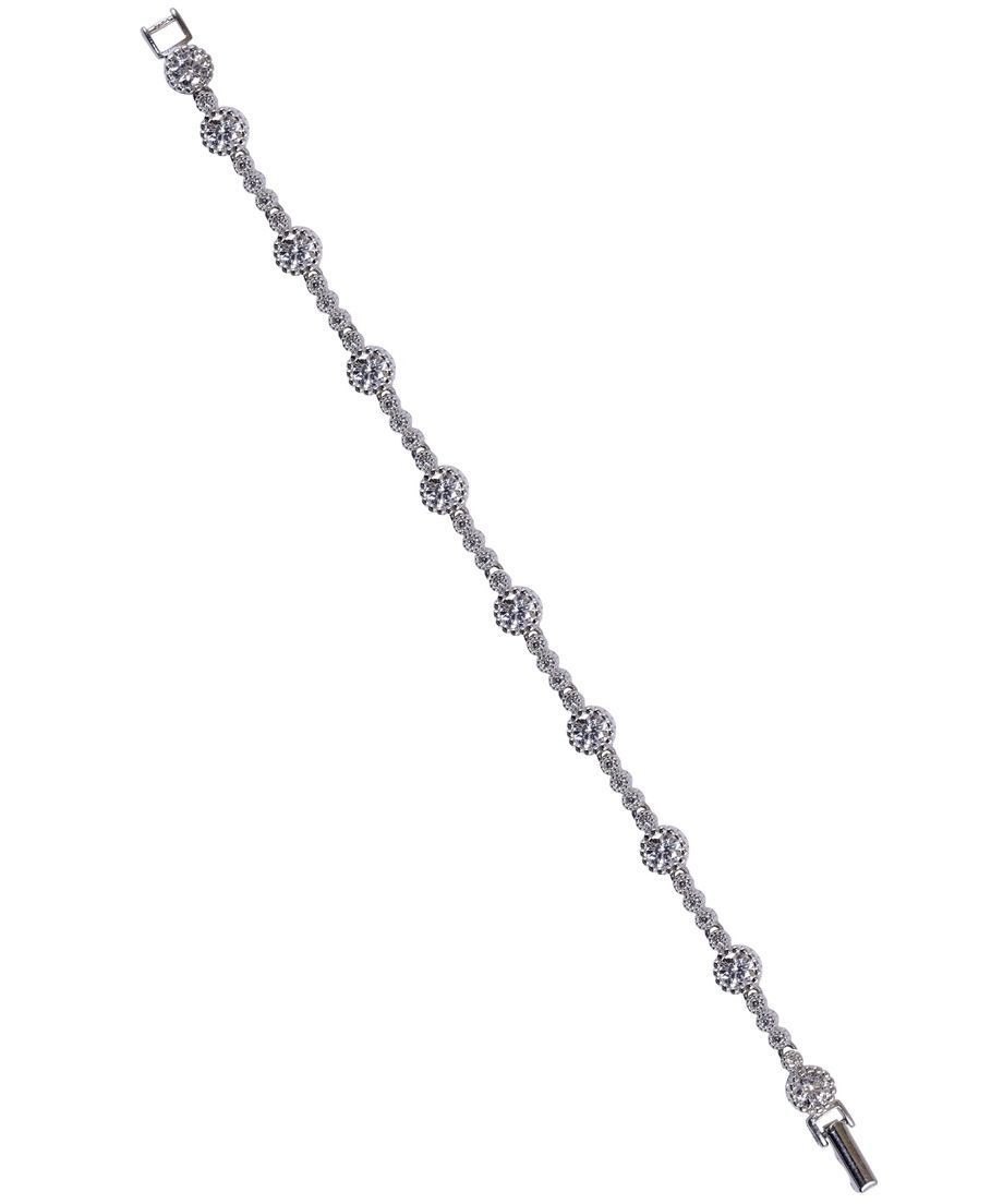Pulsera novia con circonitas Swarovski y acabado rodinado Pulsera novia con circonitas Swarovski y acabado rodinado