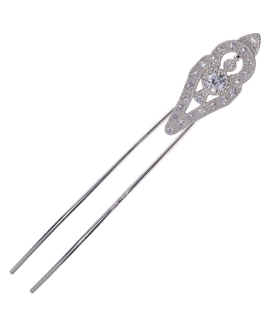 Horquilla de boda en plata de ley rodinada con Swarovski Zirconia Horquilla de boda en plata de ley rodinada con Swarovski Zirconia