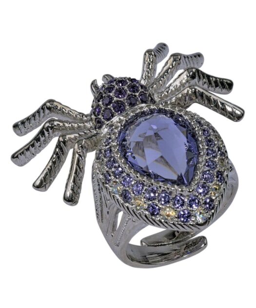 Anillo Araña de plata y cristales Swarovski