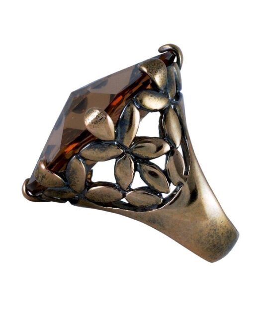 Anillo círculo Karma de plata de ley con un baño de oro vintage