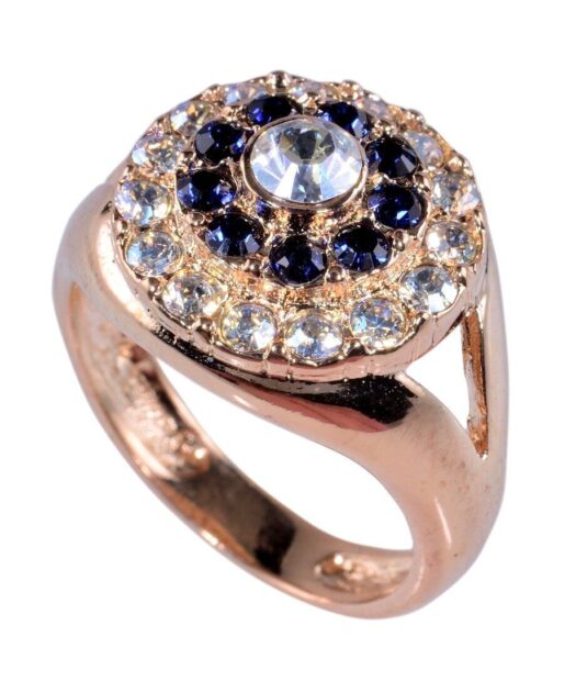Anillo en forma de círculo con Swarovski Elements de plata bañada en oro rosa