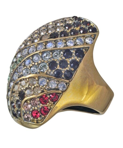 Anillo oro vintage multicolor de plata con cristales Swarovski