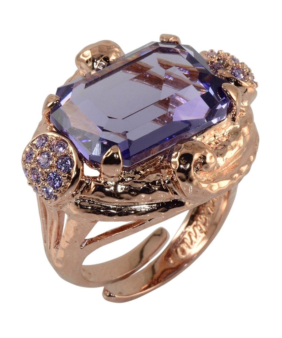Anillo plata rosa cristal violeta Swarovski Element