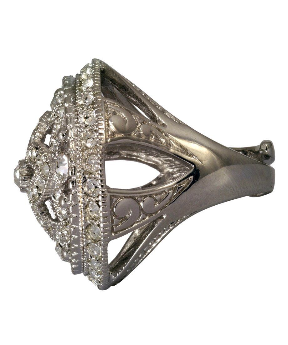 Anillo redondo para novia de plata bañada en rodio con Swarovski Elements blancos Anillo redondo para novia de plata bañada en rodio con Swarovski Elements blancos