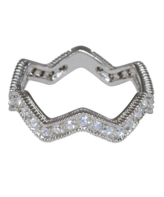 Anillo retorcido Swarovski Elements blancos de plata bañada en rodio