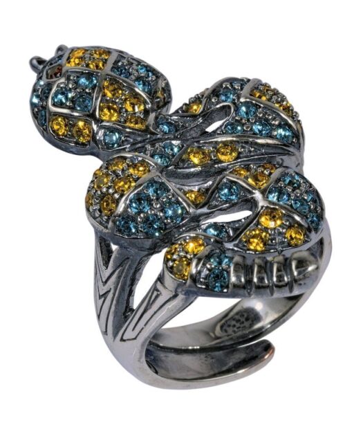 Anillo Serpiente de plata y cristales Swarovski