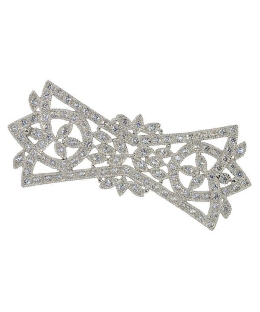 Broche novia en plata de ley con cristales Swarovski
