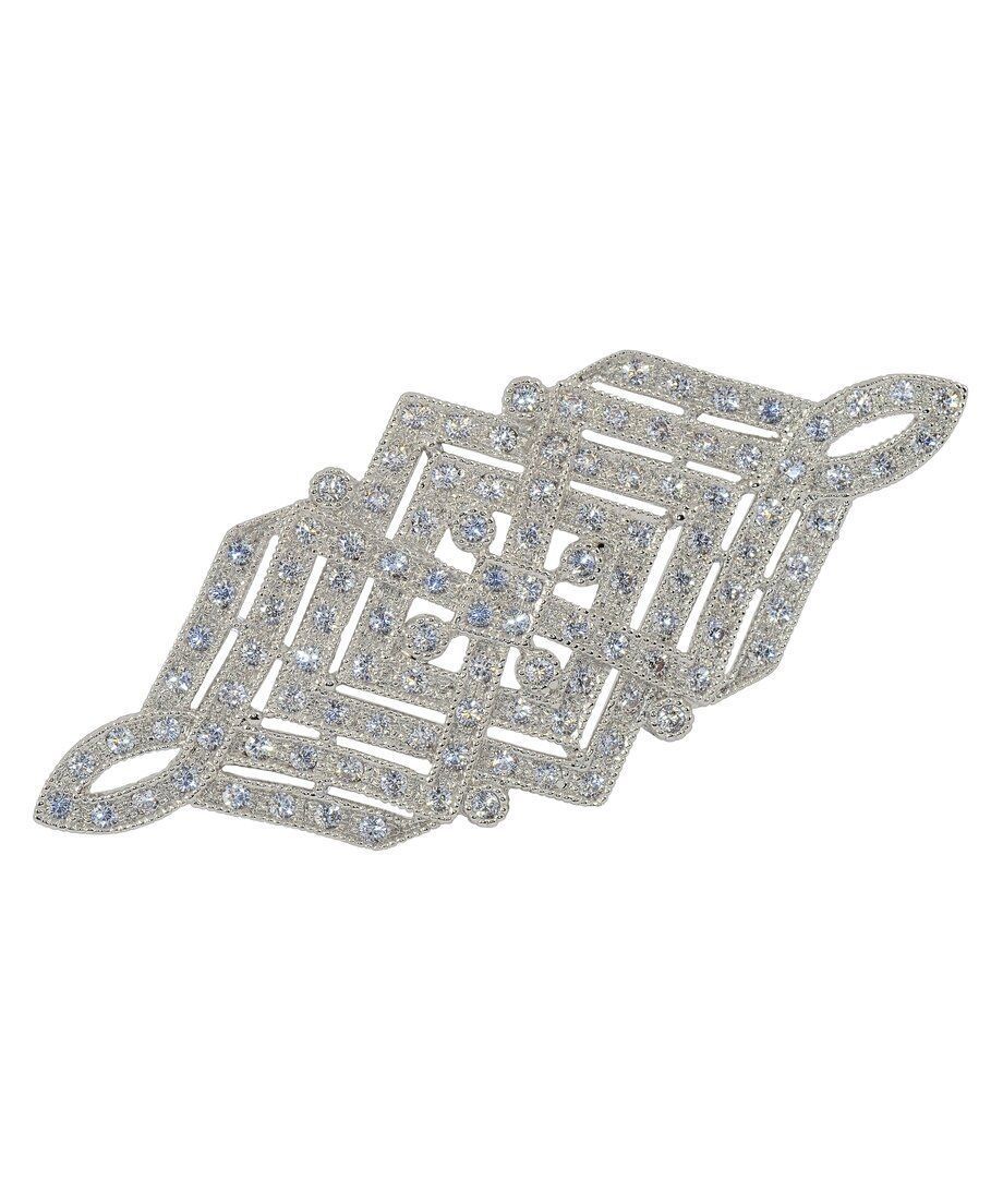 Broche novia formas geométricas de plata rodinada con Swarovski Elements Broche novia formas geométricas de plata rodinada con Swarovski Elements