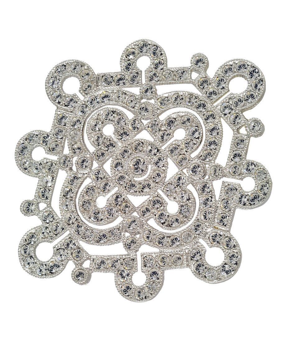 Broche novia mantra de plata bañada en rodio con cristal Swarovski Broche novia mantra de plata bañada en rodio con cristal Swarovski