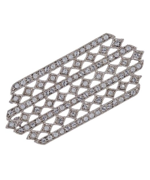 Broche plata vintage con cristales Swarovski y cierre de aguja