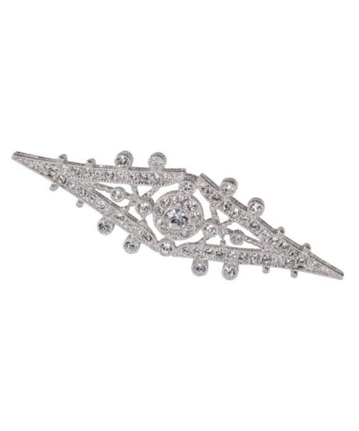 Broche vintage con cristales Swarovski de plata de ley rodinada