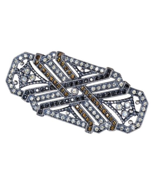 Broche vintage de colores en plata de ley con Swarovski Elements
