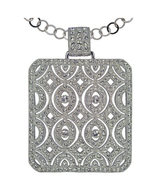 Colgante cuadrado Swarovski Elements en plata rodinada