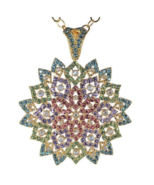 Colgante estrella multicolor Swarovski de plata de ley bañada en oro amarillo