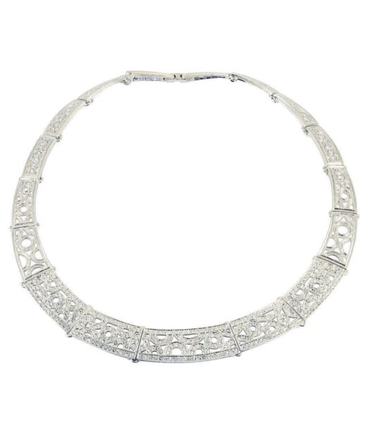 Collar novia Swarovski de plata bañada en rodio