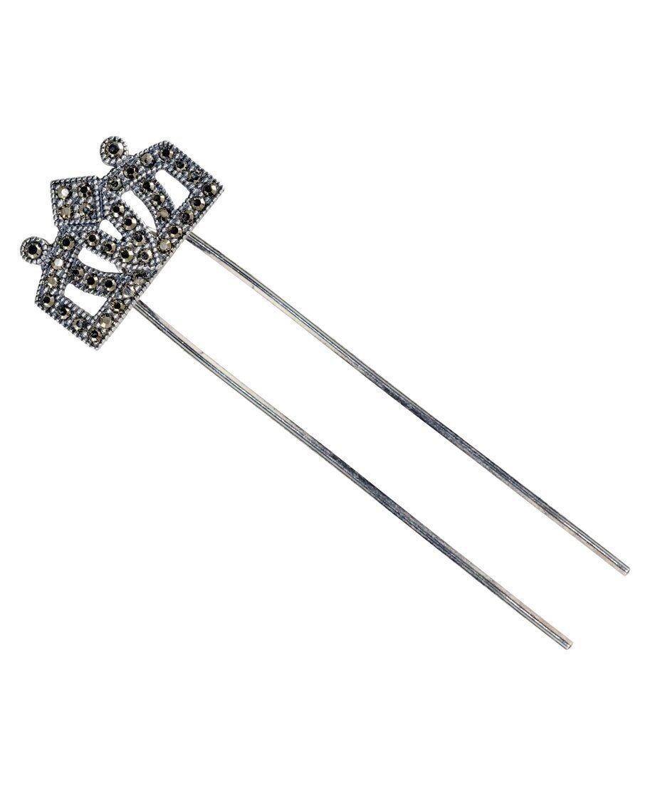 Horquilla novia para el pelo de plata de primera ley rodinada con Swarovski Elements Horquilla novia para el pelo de plata de primera ley rodinada con Swarovski Elements